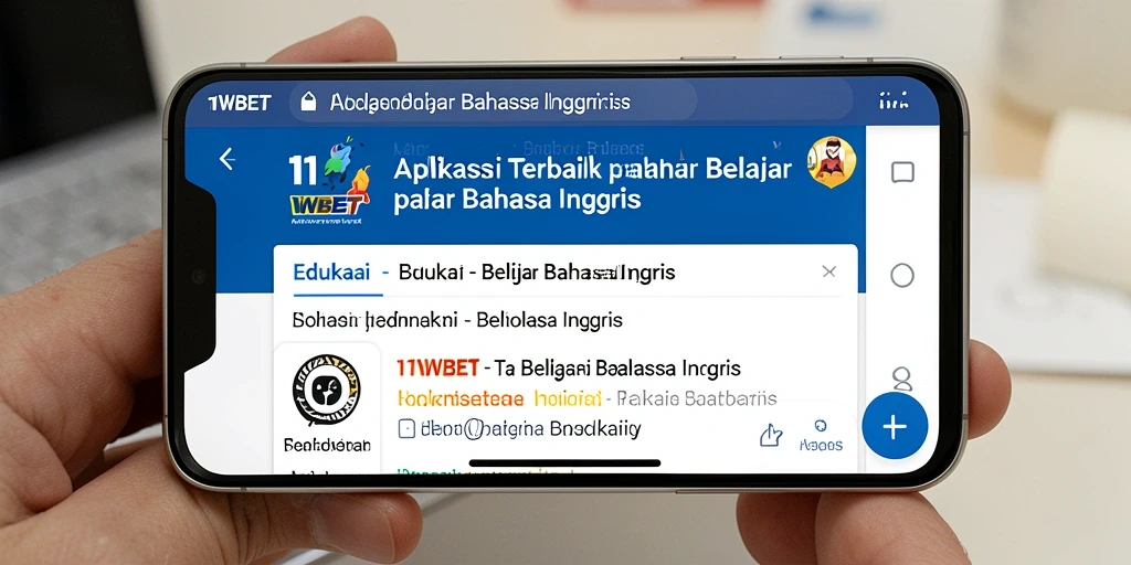 Antarmuka aplikasi 11WBET untuk belajar bahasa Inggris yang interaktif.