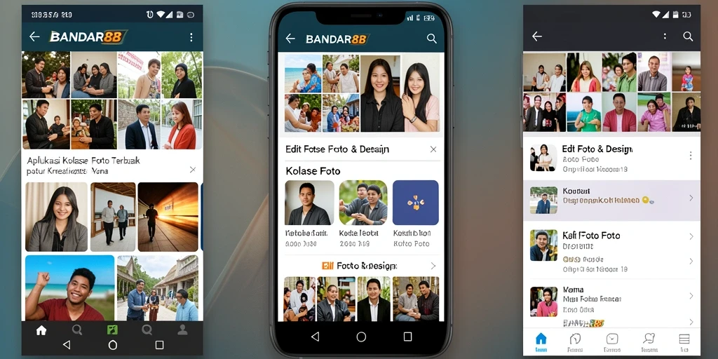 Antarmuka pengguna <strong>BANDAR88</strong> dengan fitur kolase foto yang menarik.