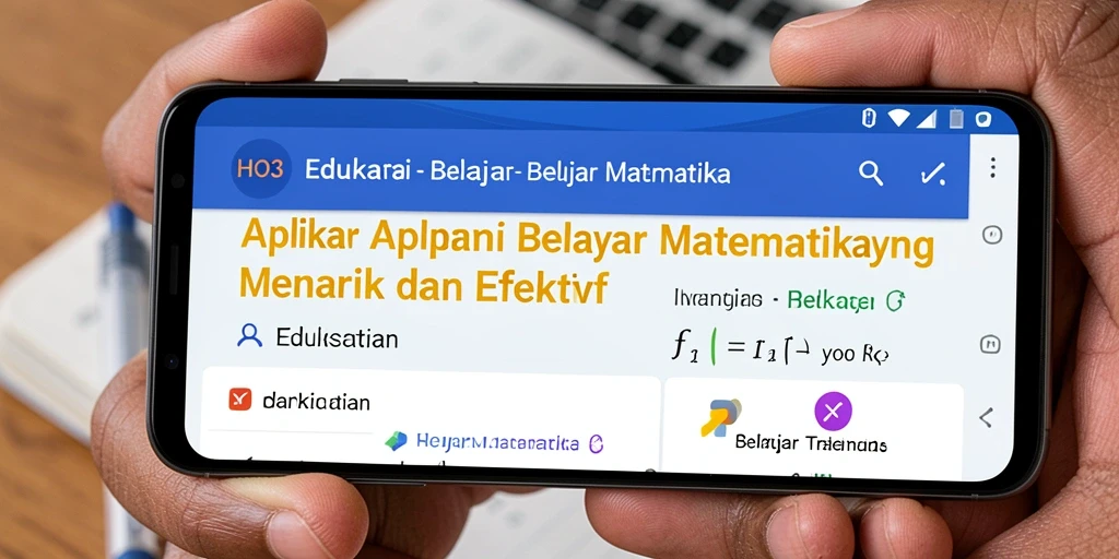 Screenshot HO3 menampilkan antarmuka belajar matematika yang interaktif.