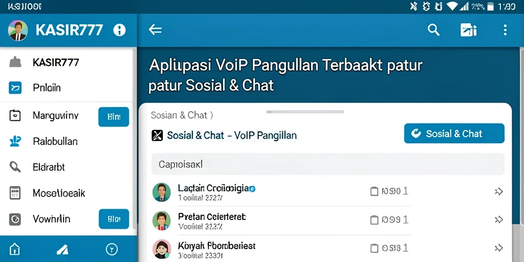 Antarmuka KASIR777 menampilkan opsi panggilan dan chat yang sederhana dan efektif.