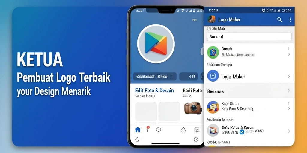 Antarmuka sederhana KETUA untuk membuat logo menarik dan profesional.