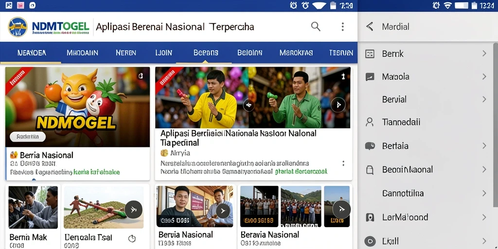 Tampilan antarmuka aplikasi NDMTOGEL untuk berita nasional yang informatif.