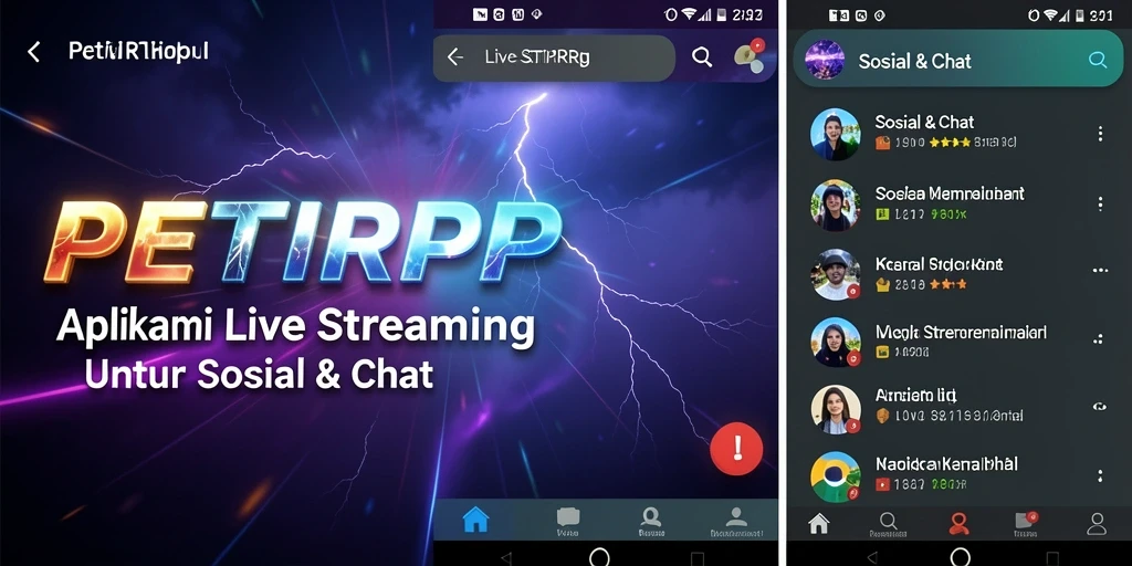 Antarmuka menarik dari aplikasi Live Streaming PETIRRP.