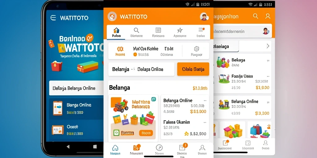 Tampilan antarmuka aplikasi WATITOTO untuk belanja online.